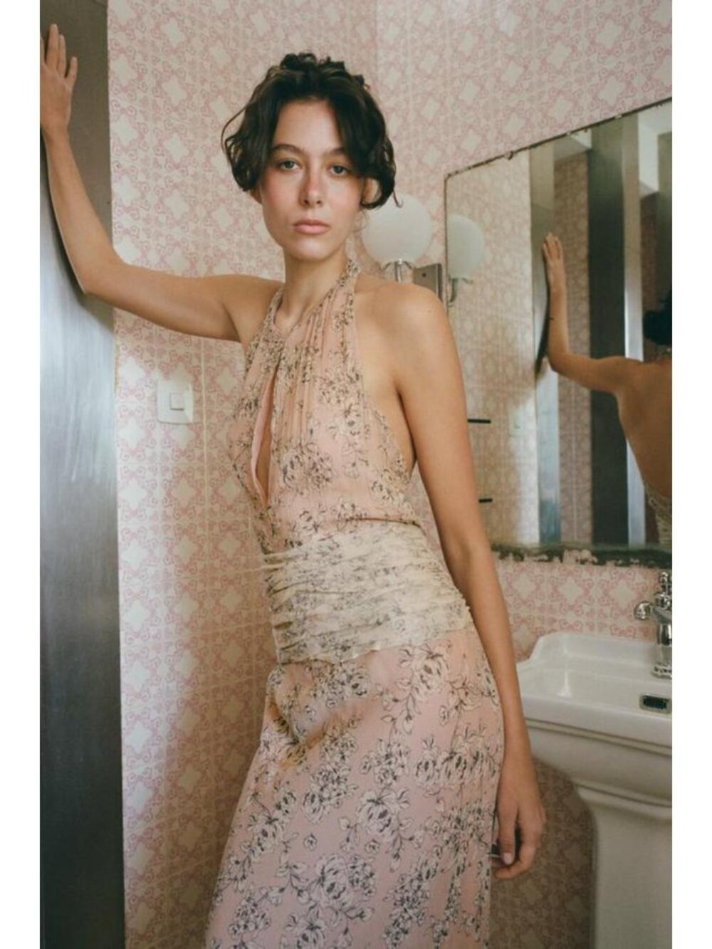 ZARA FLORAL PRINT HALTER DRESS